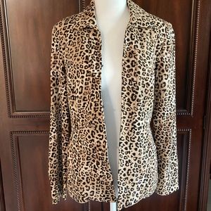 Chico’s Leopard Animal Print Blazer, Size 00, 0/2